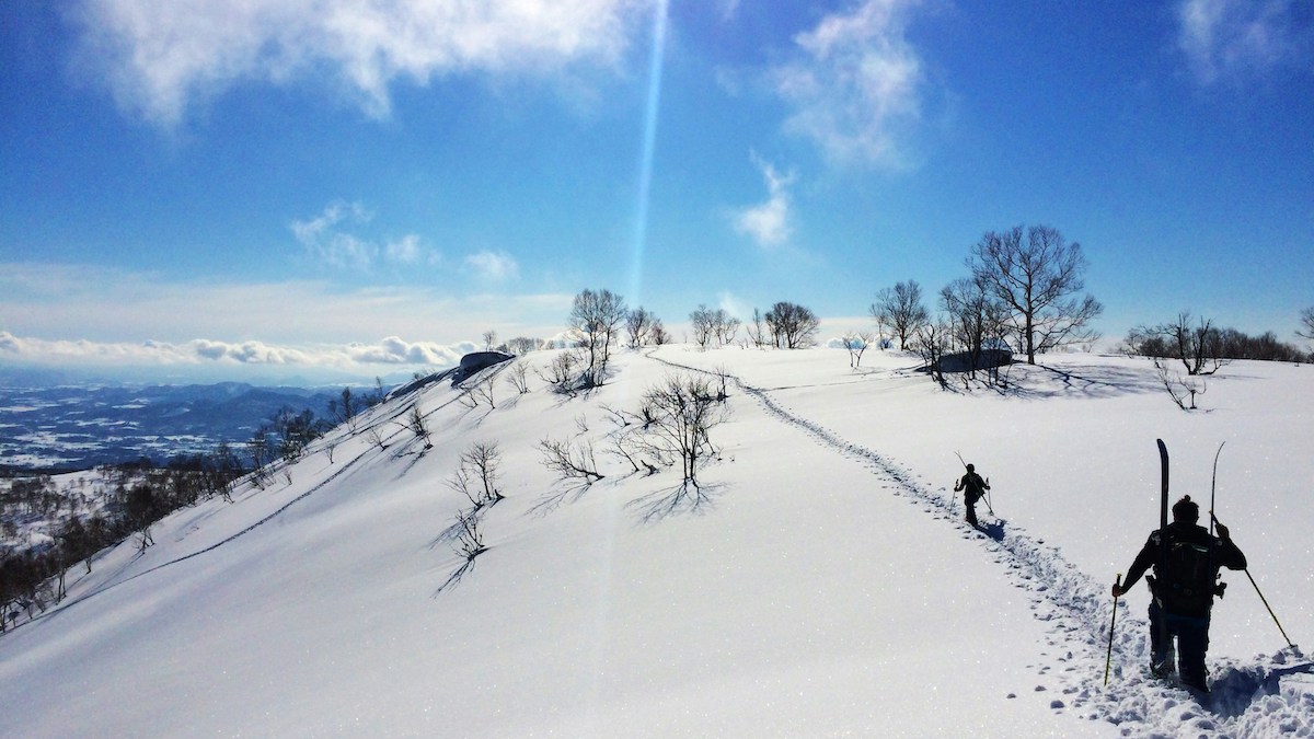 Hiking in the backcountry of Niseko, Japan